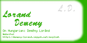 lorand demeny business card
